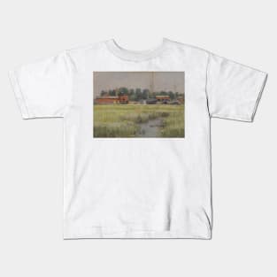 The Ship Yard, Cos Cob by Theodore Robinson Kids T-Shirt